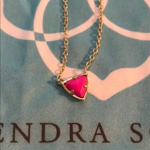 Hot pink gold necklace